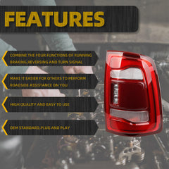 Tail Light Assembly LED Compatible With Dodge Ram 2500 3500 2019-2023 Rear Lamp Right Passenger Side 68361720AH (Red Cover)