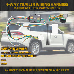 56480 4-Pin Trailer Wiring Harness Compatible with Toyota Highlander 2020 2021 2022 2023 2024 Towing Hitch Wiring Replaces 118827