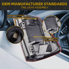 Left Driver Side Tail Light Assembly Rear Lamp LED Type Compatible With Dodge Ram 1500 2019 2020 2021 2022 2023 Blind spot module can be installed (Red Cover)