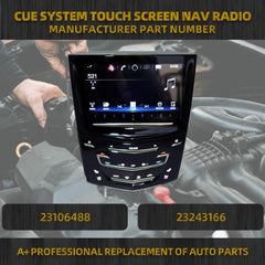 Touch Screen Navigation Radio GPS Assembly CUE System, Infotainment Display Module With Cooled Seat Compatible with 2013-2020 Cadillac Escalade ATS CTS SRX XTS ELR Replace 23106488 23243166