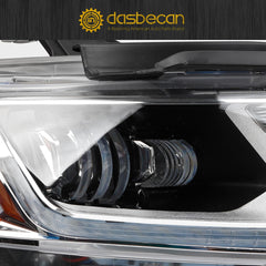 LED Headlight W/LED DRL Compatible With Chevy Traverse 2018-2021 Right Passenger Side Headlights Assembly Black Chrome Housing Replace# 84887860 GM2503487