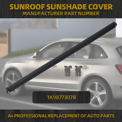 Panoramic Sunroof Sun Shade Corn Curtain Cover Compatible with VW Jetta Golf Tiguan Sharan Audi Q5 2008-2017 Replaces# 1K9877307B Black