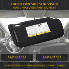 Driver Side Sun Visor Compatible with Nissan Sentra 2013 2014 2015 2016 2017 2018 2019 Replaces# 96400-3SG8A Front Left | Sun Protection Shade | Makeup Mirror | Black