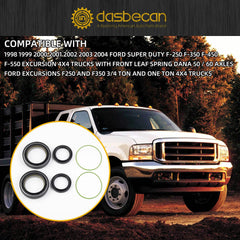 Front Axle Knuckle Tube Front Oil Seal Set Compatible with Ford 1999-2004 F250 F350 F450 F550 Super Duty 2000-2005 Excursion Dana 50 60 Replaces# 50491 50381 41784-2