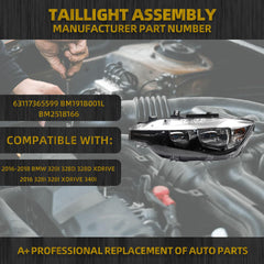 Halogen Headlight Compatible With BMW 2016-2018 BMW 320i 328d 328d xDrive /2016 328i 328i xDrive 340i Left Driver side Headlamp Assembly Replaces# 63117365599 BM191B001L BM2518166
