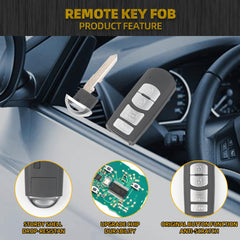 Smart Key Fob Replacement Compatible with Mazda 2017-2019 CX5 2016-2019 CX9 Car Remote Control Keyless Entry 315MHz 4 Buttons with Battery FCC ID: WAZSKE13D02 Replace: TKY2-67-5DY ID49 Chip