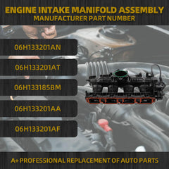 Intake Manifold with Gasket Compatible with Audi A4 A5 A6 Q5 2010-2015 Replaces# 06H133201AN 06H133201AT 06H133185BM 06H133201AA 06H133201AF 06H133201J