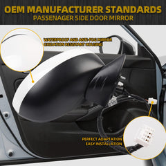Passenger Right Side Mirror Compatible with 2022-2025 Honda Civic With Power Glass, Manual Folding, Match to Platinum White Pearl Replaces# HO1320350 76208T20A01 (3Pins)