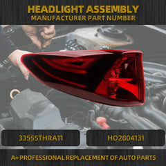 Left Driver Side Tail light Assembly Compatible With 2023-2024 Honda Odyssey Rear Light TailLamp Replace# 33550THRA11 HO2804131