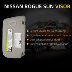 Sun Visor Compatible with 2014-2020 Nissan Rogue X-Trail Right Passenger Side Sunshade with Makeup Mirror Replace# 96400-4BA3E 96400-4BA1D(Gray)