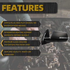 Side Rear View Mirror Compatible with 2018-2019 Chevy/Chevrolet Traverse Power Heated Turn Signal Door Rearview Mirror Driver Left GM1320600 85535698(7pin)