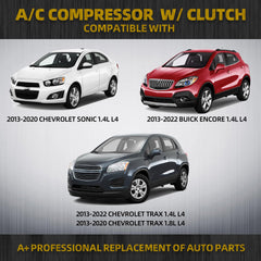 A/C Compressor w/Clutch and Oil Compatible with 2013-2022 Sonic Trax Encore Air Conditioning Compressor Replace# CO22301C 26699506 1.4L 1.8L L4
