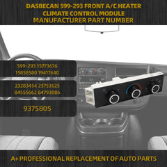 599-293 Front A/C Heater Climate Control Module Compatible with 1996-2021 Chevrolet Express G30 GMC Savana G3500 Replace# 15773676