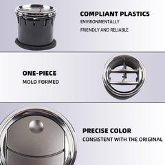 Dashboard Air Conditioning AC Heater Vent 4pcs Compatible with Ford F150 2004-2008 Replaces # 8L3Z-19893-BA 8L3Z19893BA Chrome Silver