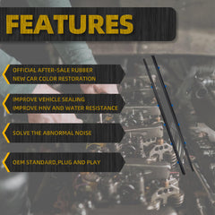 2Pcs Weatherstrip Window Seal Car Window Moulding Trim Compatible with 2012-2015 Honda Civic Coupe 2D Replace 72410-TS8-A01 72450-TS8-A01