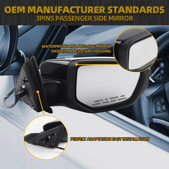 Right Passenger Side Door Mirror Compatible with Honda Civic 2016-2021 Power Glass Non-Heated Manual Folding Paint to Match Replaces 76208TBAC03ZA HO1321283 Black 3Pins (For US Built Models)