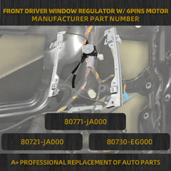 Front Left Driver Side Power Window Regulator with Motor Compatible with Nissan Altima 2007-2012 Sedan with Auto-up Replaces 80771-JA000 80721-JA000 80730-EG000