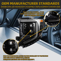 85604121 Driver Side LED Headlights Assembly w/bulbs Compatible With 2022 2023 2024 GMC Sierra 1500 LED Headlamp Turn Signal
