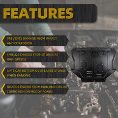 Engine Splash Shield, Mud Flaps Engine Guards, Under Engine Cover Directly Compatible with Ford Escape 2013-2019