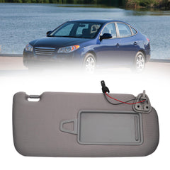 Right Passenger Side Sun Visor with Light |Makeup Mirror| Compatible with Hyundai Elantra 2007-2010 Replace #852012H0208M 85201-2H110-8M 85202-2H110-8M 85201-2H110-4W 85202-2H110-4W (Gray)