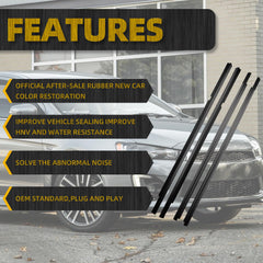 5727A005 Weatherstrip Compatible with Mitsubishi Vehicle 2008-2017 Lancer Accessories Replace# 5727A006 5757A017 5757A018(2*Front&2*Rear)
