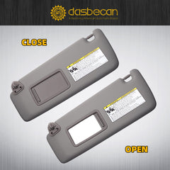 Gray Left Driver Side Sun Visor Sun Shade Replacement with Vanity Mirror Compatible with Toyota Highlander 2004 2005 2006 2007 Replaces# 74320-48260-A0