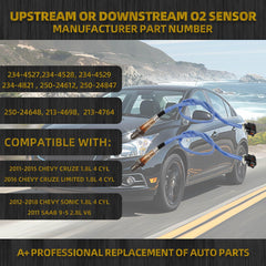 Oxygen O2 Sensor 2344528 2344527 2PCS Upstream & Downstream Compatible with 2011-2016 Chevrolet Cruze 1.8L 2012-2018 Chevrolet Sonic 1.8L 2011 Saab 95 2.8L