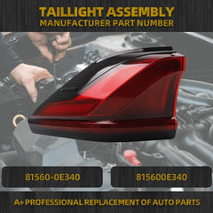 LED Tail Light Assembly Compatible with 2024-2025 Toyota Grand Highlander Rear Lamp Taillight Left Driver Side Replace#81560-0E340 815600E340