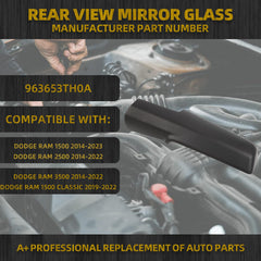 Trailer Tow Mirror Front Arm Cover Right Driver Side Compatible with Dodge Ram 1500 2500 3500 2014-2019 Replace #OE 68263392AA