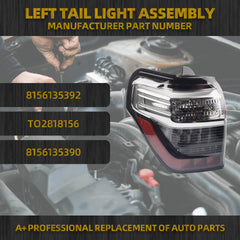 Left Driver Side Tail Light Compatible with 2014-2024 Toyota 4Runner Rear Tail Lamp Replace# 8156135392