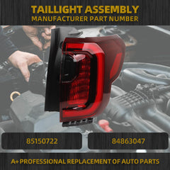 Tail Light Assembly Rear Lamp LED Type Compatible with 2020 2021 2022 2023 GMC Acadia AT4 Right Passenger Side 85150722 84863047