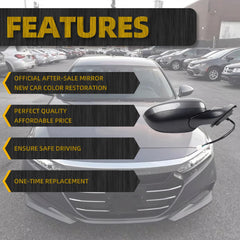Right Passenger Side Door Mirror Compatible with Honda Accord Sport Hybrid EX 2018-2022 Power | Heated | Blind Spot Detection | 76208-TVA-A22, HO1321329 (7Pins-Modern Steel Metallic)