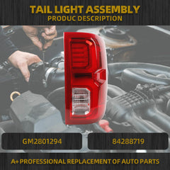 Tail Light Assembly Rear Lamp LED Type Compatible with 2016-2018 Chevy/Chevrolet Silverado 1500 Right Passenger Side GM2801294 84288719
