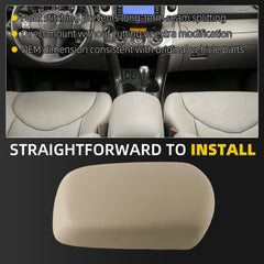 Center Console Armrest Lid Compatible with 2006-2012 Toyota Beige Fit Toyota Rav4 Replace# 58951-42020 Comfort Armrest Cover Assembly