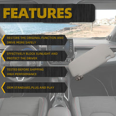 Gray Left Driver Side Sun Visor with Vanity Mirror Compatible with Toyota Corolla 2014 2015 2016 2017 2018 2019 Replaces# 74320-02B50-B0