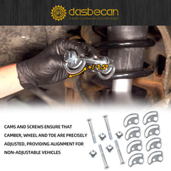 K100026 Alignment Caster Camber Bolt Adjusting Kit Fit for Chevy Siverado Suburban Tahoe Express GMC Savana Yukon 45K5012, 545-510,MS50067 Allows +/- 1.5 Degree
