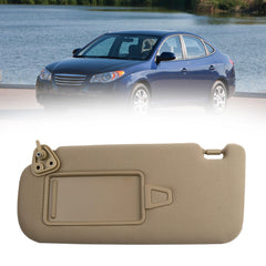 Beige Left Driver Side Sun Visor with Vanity Mirror Compatible with Hyundai Elantra 2007 2008 2009 2010 Replaces# 852012H0208M 85201-2H110-8M 85202-2H110-8M 85201-2H110-4W 85202-2H110-4W