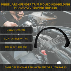 Rear Fender Trim Compatible With Mazda CX-5 2017-2021 Right Passenger Side Replaces#KB7W51W50F8N Fender Flares