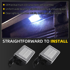 A Pair Truck Bed LED Light Compatible with Chevy GMC 2014-2019 for Chevrolet Silverado GMC Sierra 1500 2500HD 3500HD 2014-2019 LED Truck Bed Rear Cargo Area Light Replace#22878807