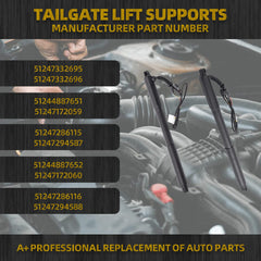 Left+Right Rear Tailgate Power Lift Support Shock Strut Compatible with BMW E70 X5 2007-2013 Sport Utility 4-Door Replaces# 51247332695 51247332696