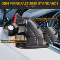 Right Passenger Side Tail Light without Bulb Compatible with 2021 2022 2023 Ford F150 F-150 XL Replaces ML3Z-13404-E Rear Taillight Housing Incandescent Type