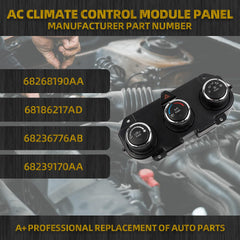 AC Heater Climate Control Module Switch Panel Compatible with 2014-2018 Dodge Ram1500 3500 19-24 1500 Classic Replace# 68186217AD 68236776AB