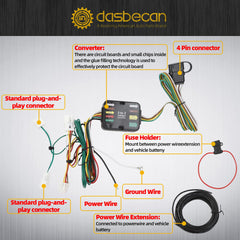 56033 Trailer Wiring Harness Compatible with 2008-2020 Nissan Rogue Infiniti Q60 G37 G25 G35 4-Pin Connector Towing Wiring Kit