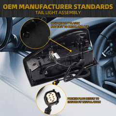 Right Passenger Side Tail Light Assembly Rear Lamp LED Type Compatible with 2019-2023 2024 GMC Sierra 1500/2500 HD/3500 HD Replace 86820474