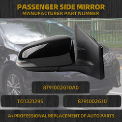Right Passenger Side Mirror Compatible with Toyota Corolla 2014-2019 Power Glass Heated with Turn Signal Light Door Mirror Assembly Replaces TO1321295 8791002G10 Black 7Pins