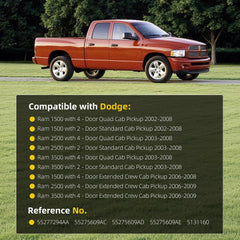 Front Door Seal Left/Right Side Quad Cab Compatible with Dodge Ram 1500 2002-2008, Ram 2500 3500 2003-2009, Door Weatherstrip Seal Front Door Opening Replaces# 55277294AA