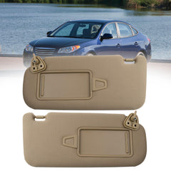 Left Driver & Right Passenger Side Sun Visor Sun Shade with Vanity Mirror Compatible with Hyundai Elantra 2007 2008 2009 2010 Replace# 852012H0208M (Beige)