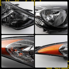 Right Passenger Side Headlight Assembly Compatible with 2011 2012 2013 Hyundai Elantra Front Headlamp Replace# 921023Y000 HY2503161