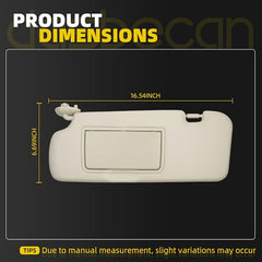 A Pair Sun Visor Compatible with 2012-2016 Honda CR-V Driver/Passenger Side Sunshade with Makeup Mirror Replace# 83280-T0A-H11ZA 83280-T0A-H11ZB(Beige) - Dasbecan