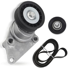 Dasbecan 90K-38158C 90K-38159 Serpentine Belt Drive Tensioner Pulley Component Kit Compatible with Chevy Silverado Avalanche Suburban Express Tahoe GMC Savana Sierra Yukon Cadillac Escalade 2003-2007